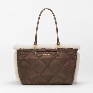 NEW MZ Wallace Shearling / Walnut Medium Madison E-W Tote